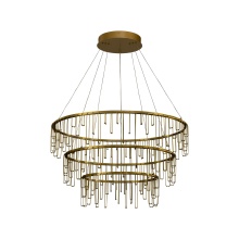 Golden Canada 5461-32-26-18 SSG - Golden Lighting Lucerna Integrated LED 3-tier Chandelier in Stainless Steel Gold